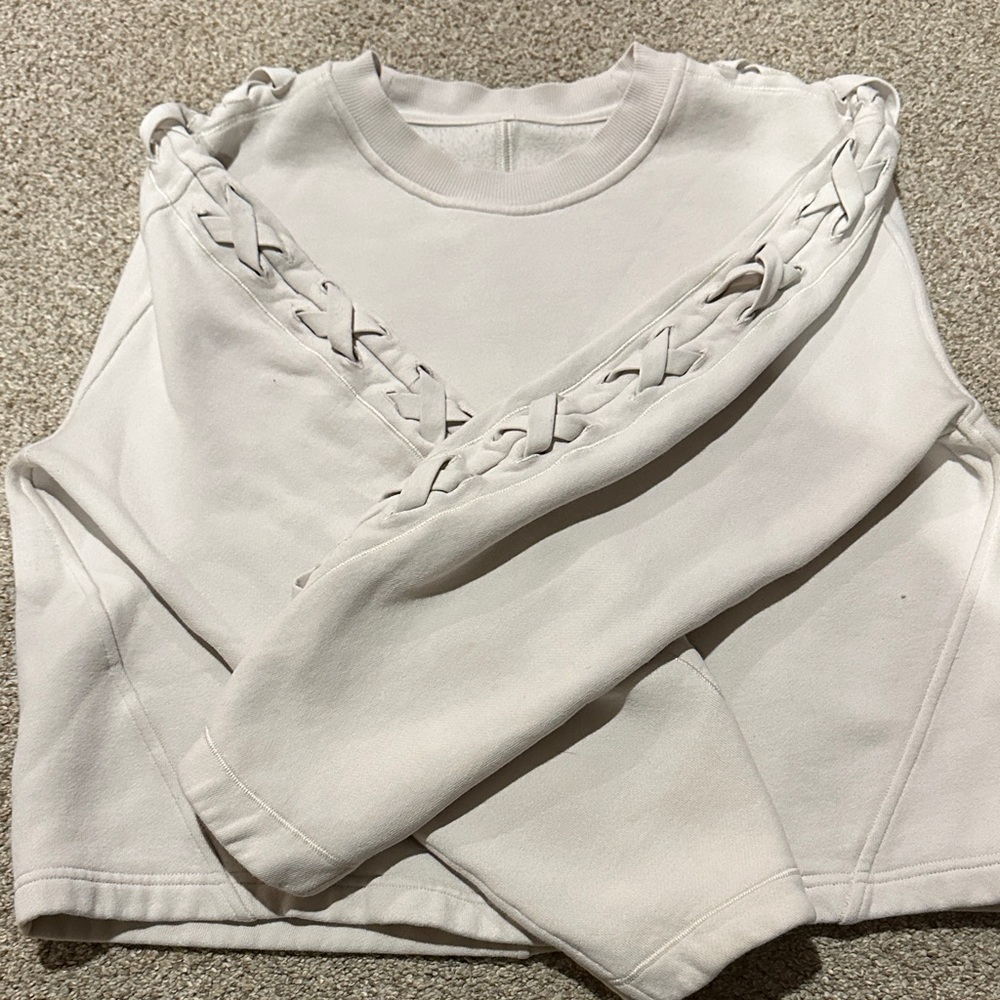 Lululemon Women's Lace-Up Detail Sweatshirt - Cream